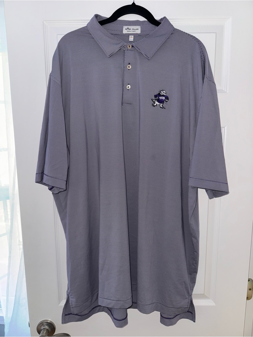 RARE Men’s Peter Millar TCU Summer Comfort Golf Polo with Retro Horned Frog Logo